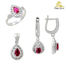 Gümüş zirkon taşlı set